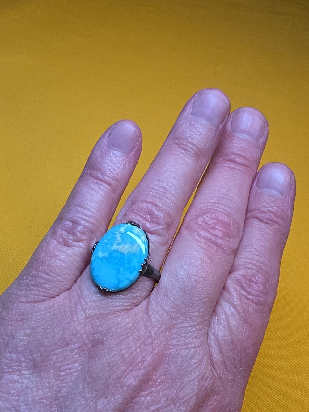 Vintage Clark & Coombs Mid-Century Sterling Silver & Turquoise Ring ▪︎ Lovely!